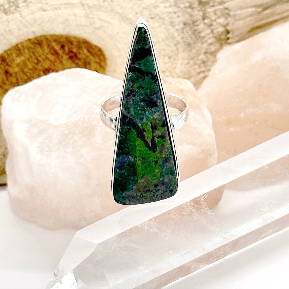 Silver Green Stone Ring